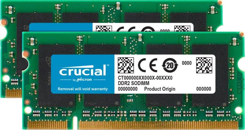 Crucial [Micron完全無欠] 万覚え帳マイコン用増設記憶装置 4GB kit (2GBx2) DDR2-800 (マイコン2-6400) CL6 SODIMM 200pin CT2KIT25664AC800 [並行輸入品]