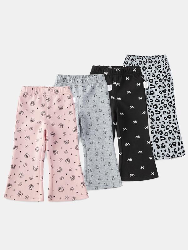 子供服 パンツ 女児 ベビー レギンス 春秋 長ズボン 73 80 90 100 110 ハート柄 かわいい カジュアル 普段使い グレー ピンク ブラック ヒョウ柄