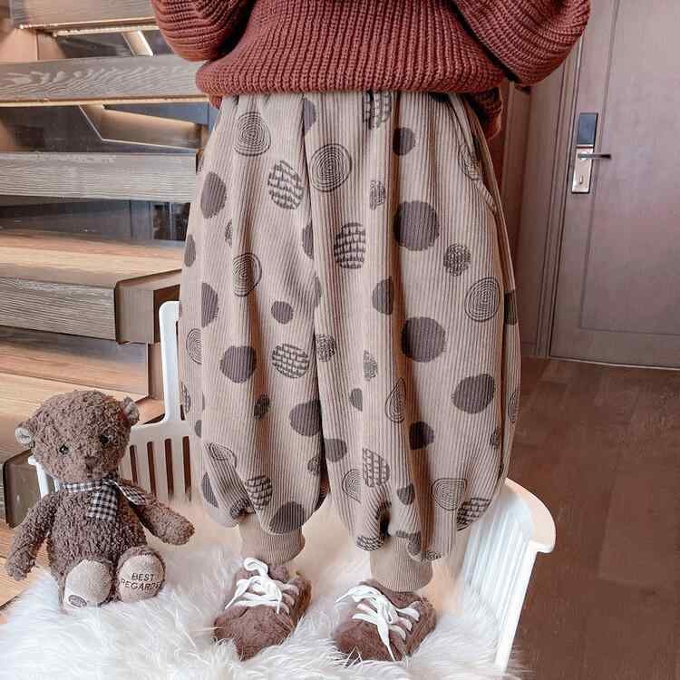 子供服 パンツ 女児 冬用 裏起毛 コーデュロイ 長ズボン 小学生 ガールズ ズボン 秋冬 厚手 あったか バルーンパンツ 高学年 普段着 ベージュ系 ブラウン系
