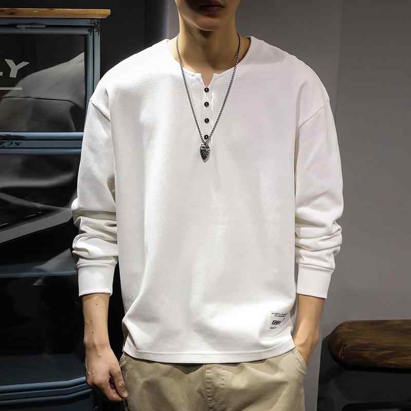 プルオーバー 成人男性用 長袖 綿織物 ゆったり ビッグ影ぼうし アメリカン 心地好い ヘンリー素っ首 肌付き 烏兎