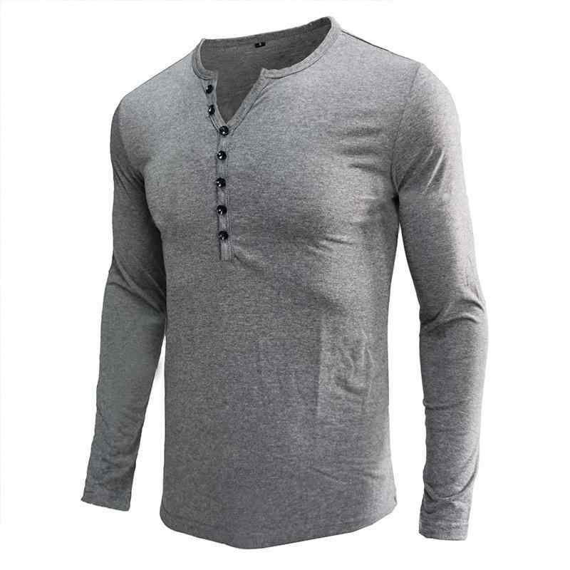 Tシャツ メンズ 男性用 長袖 カットソー スリム Vネック プルオーバー 秋冬 トップス 綿 無地 配色