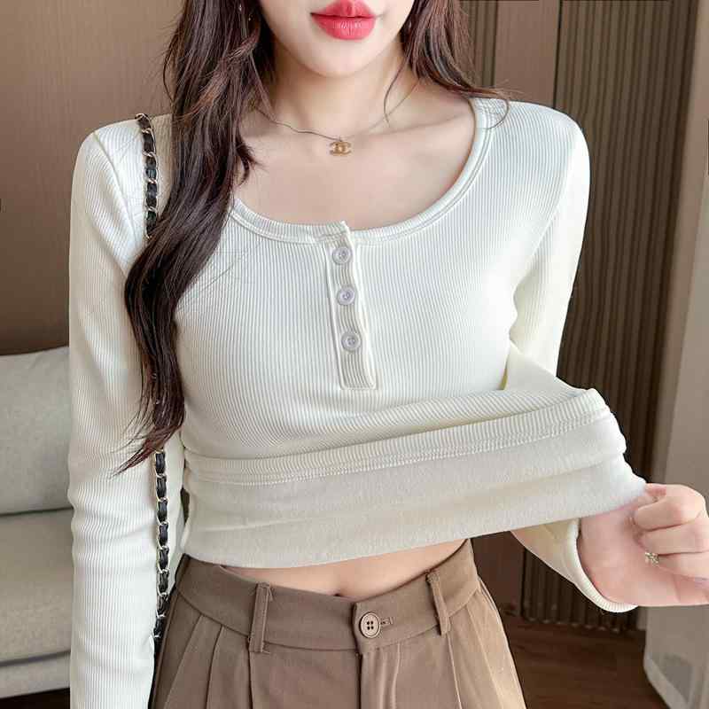 Tシャツ レディース 秋冬 裏起毛 長袖 あったか 厚手 正肩 インナー トップス デザイン カットソー 通勤 オフィス カジュアル きれいめ 上品 黒 白