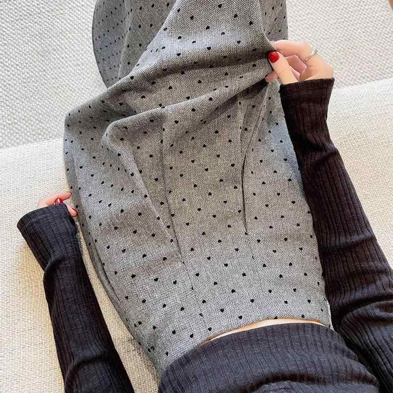 スカート レディース 春 Aラインスカート 水玉 ドット柄 ひざ下丈 ミモレ丈 フレアスカート ハイウエスト ゆったり かわいい グレー系