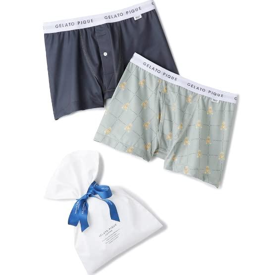 [ジェラート ピケ] 【HOMME】ボクサーパンツ 2枚SET メンズ ボクサーパンツ ベア柄