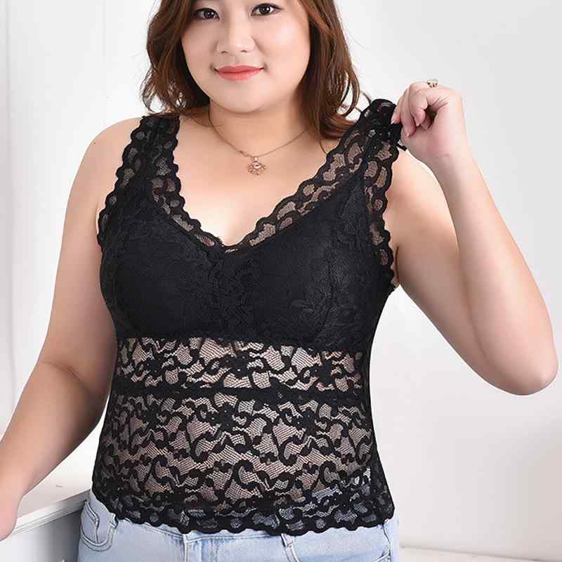 タンクトップ レディース 大きいサイズ Vネック ノースリーブ チュニック カットソー 接触冷感 レース 花柄 夏 春夏 黒 白 肌色(x3)