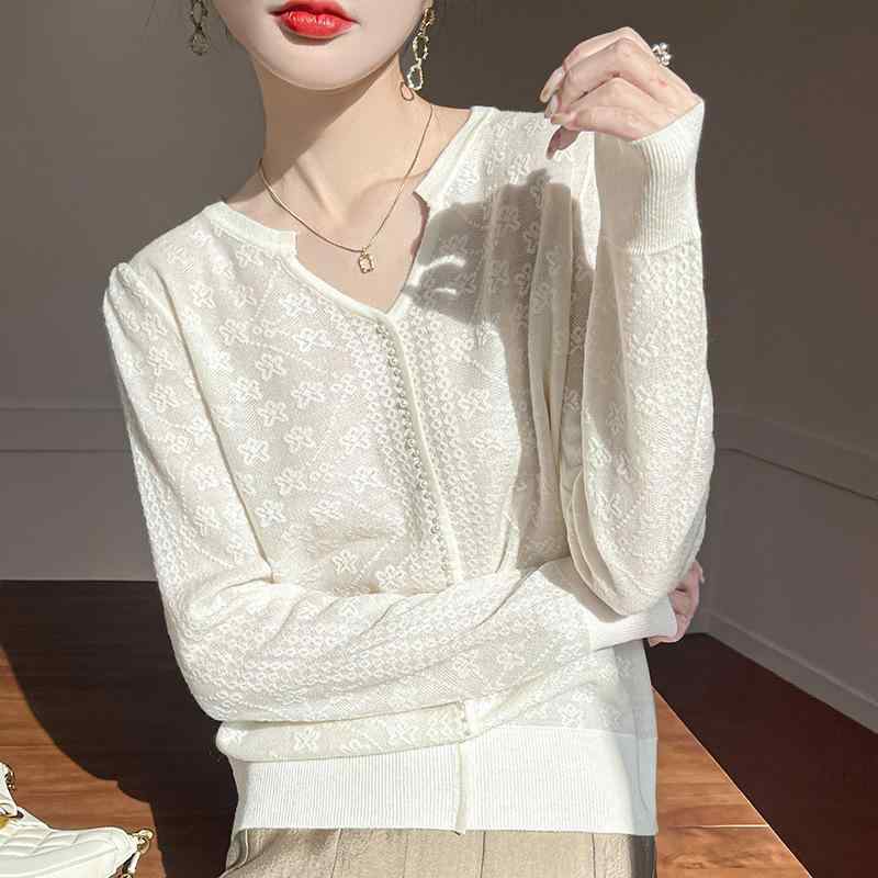 ニット カーディガン メンズ 女性用 春夏 長袖 Vネック 開襟 ジャケット 外套 トップス コート ブラウス 米白 ライトブルー ブラック ピンク 綿混 厚手 ゆったりシルエット セットインスリーブ ボタン ミドル丈 ノーアイロン 処理 シンプル 韓国