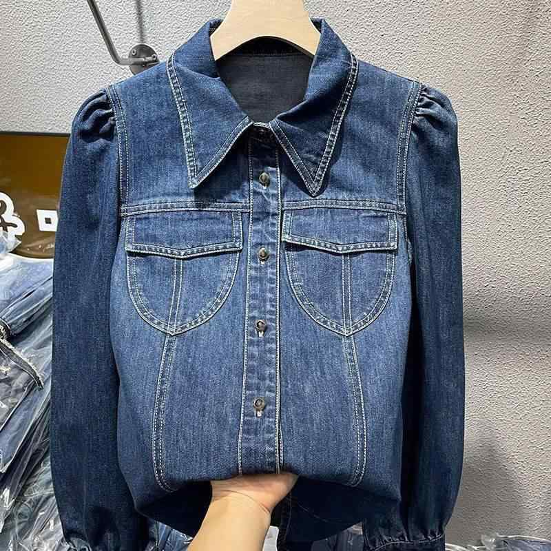 シャツ レディース コットン 素材 長袖 開襟 ポロ領 ボタン デザイン ブルー ワイドシルエット ゆったり ロング丈 春夏 秋 気質 優雅 韓国風 日韓 スタイル カジュアル レイヤリング トップス 普段使い 軽量 伸縮性 吸湿速乾 通勤 デイリー コ