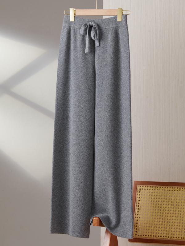 レディース ワイドパンツ ハイウエスト ストレートパンツ 松緊腰 ドロストリング 厚手 羊毛素材 高弾性 気質通勤 快適レジャー ミルクホワイト ブラック モカ ライトキャメル ネイビー ダークグレー チェリーピンク パープル ロング丈 ゆったりシルエッ