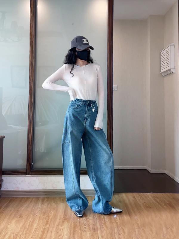 レディース デニムパンツ ワイドレッグ ロング丈 ハイウエスト コットン素材 ストレッチ 気質通勤 都市スタイル 切り替えデザイン 軽量 通勤用 普段使い 春夏 秋冬 洗濯簡単 耐久性｜トミーショップ 店