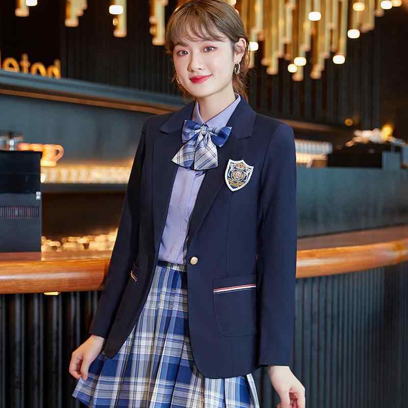 OLスーツ 女性用 秋冬 コットン 西装 馬甲 トップス ロングスリーブ ブラック グレー ブルー 百褶スカート セット 収腰 刺繍 蝶結び フリル 切り替え コットン素材 伸縮性 通勤用 職業服 軽量 長袖 普通丈 立体デザイン OLスタイル デイリー