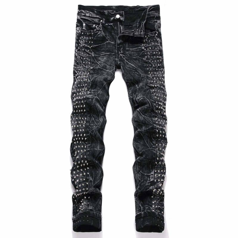 メンズ 牛仔パンツ 黒 スリムフィット 直筒 タイト 中腰 ボタン ウォッシュ加工 微弾性 綿素材 通年 ストリートスタイル ヴィンテージ風 やり古し加工 柳釘 ファッション 普段使い 青少年向け 軽量 伸縮性 カジュアル デニム トップス