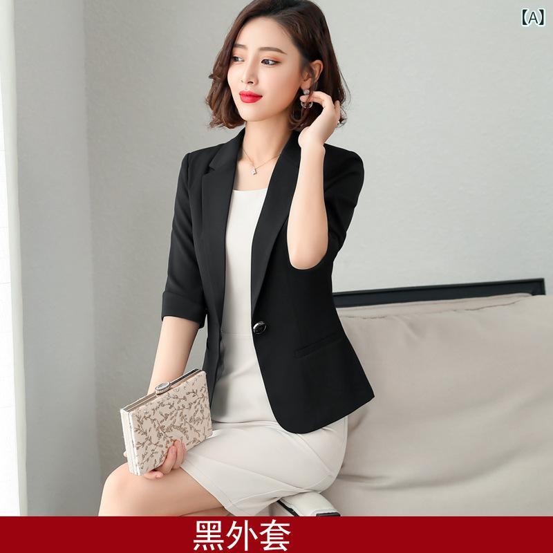 レディース 職業 セットアップ 女性用 コットン 綿素材 ジャケット セット ワンピース ドレス OL 通勤 普段使い 収腰 スリムフィット 小西装 トップス ブラウス 五分袖 中袖 刺繍 装飾 ビーズ 刺繍 フリンジ プリーツ コットン コットン混 ブ