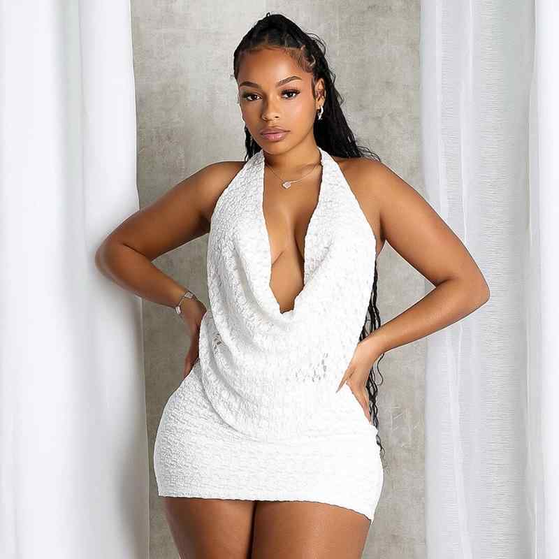 レディース 春夏 セクシー スカートセット ハングネック フリル 紐 ロープ バックレス 包臀 ミニ スカート トップス 無袖 切り替え デザイン ポリエステル ストレッチ 素材 ベージュ カラシ カーキ コットンライク 軽量 通勤 デート 普段使い か