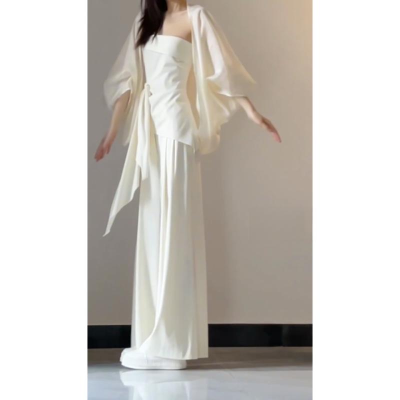 レディース 春夏 セットアップ 無袖 ストラップトップス ストレートパンツ キャミソール 切り替え デザイン ?? 混紡 素材 軽量 肌触り良い 通勤 普段使い カジュアル スタイル ブラック ピンク系 アイボリー カラーバリエーション 日韓 トレンド
