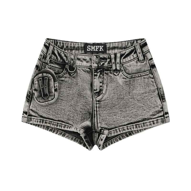 デニム ショートパンツ メンズ 低腰 コットン 微弾性 ポケット 付き 夏用 5分丈 休? スタイル 日韓風 グレー系 シルバー 星空柄 軽量 通勤 普段使い アウトドア 対応