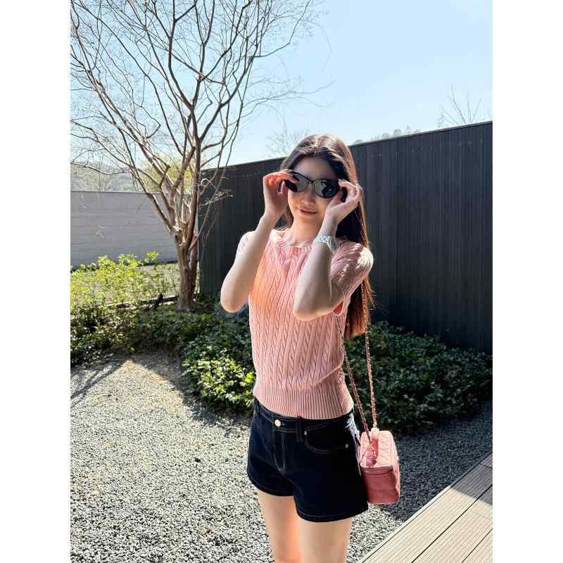 レディース 牛仔パンツ ショートパンツ 直筒 ハイウエスト 修身 ミッドライズ デニム 綿混 ポリエステル混 中厚 ミディアムストレッチ 夏 2025 ミッドブルー ベージュ アイボリー 私服 シック 女性用 脚痩せ スリム 軽量 吸湿速乾 普段使い 通