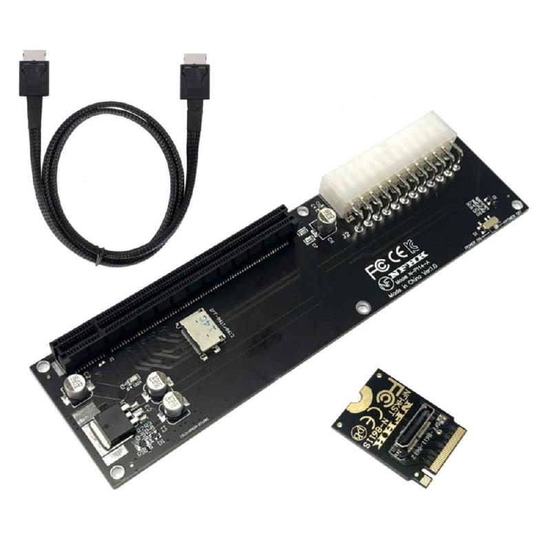 xiwai繋ぎ OcuLink PCI-Express SFF-8611 4i 雄 - PCIe SFF-8611 雄 データアクティブケーブル 外の方eGPU SSD用 その他-日用品雑貨・文房具・手芸
