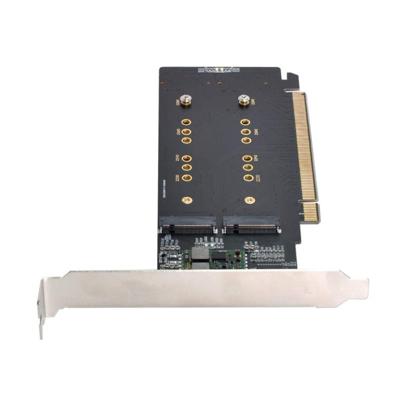 Cableccデュアル2XNVME M.2AHCIからPCIEExpress 3.0 Gen3 X8X16レイドカードVROCRaid0ハイパーアダプター その他-パソコン・周辺機器