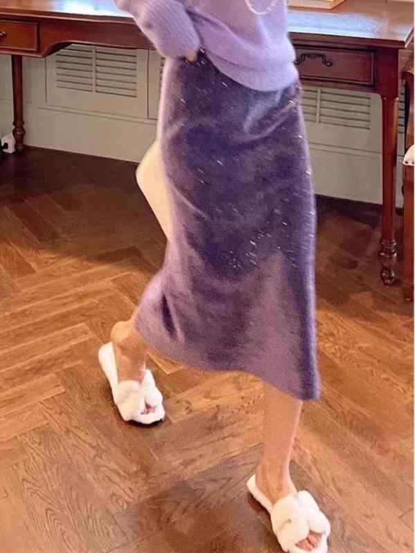 スカート 女性用 春夏 紫色 Aライン ミディ丈 半身スカート 高級感 ゆったり ファッション 百搭 私服 洗練 伸縮性 再生繊維 軽量 日常使い カジュアル スタイル かわいい シルエット トップス合わせ コーディネート