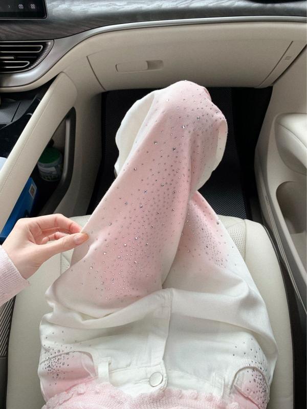 レディース 直筒 牛仔パンツ 高腰 長ズボン 夏用 デニム 綿素材 軽量 伸縮性 吸湿速乾 ブルー ホワイト グラデーション 刺繍風 デザイン 韓国風 日常使い ストレッチ 快適 ファッション トップス 合わせ コーデ 人気 スタイル(x5)｜トミーショップ 店