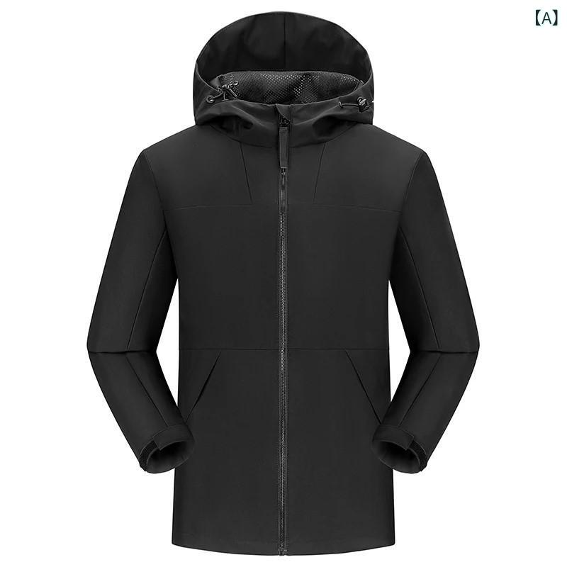 メンズ 秋冬 フリース内胆 防風 防水 ソフトシェル ジャケット 登山 ハイキング 徒歩 キャンプ サイクリング トレッキング 撥水 保温 ポリエステル ナイロン 透気性 衝色 連帽 開襟 スタンダードフィット ブラック ネイビー グレー ホワイト 軽量