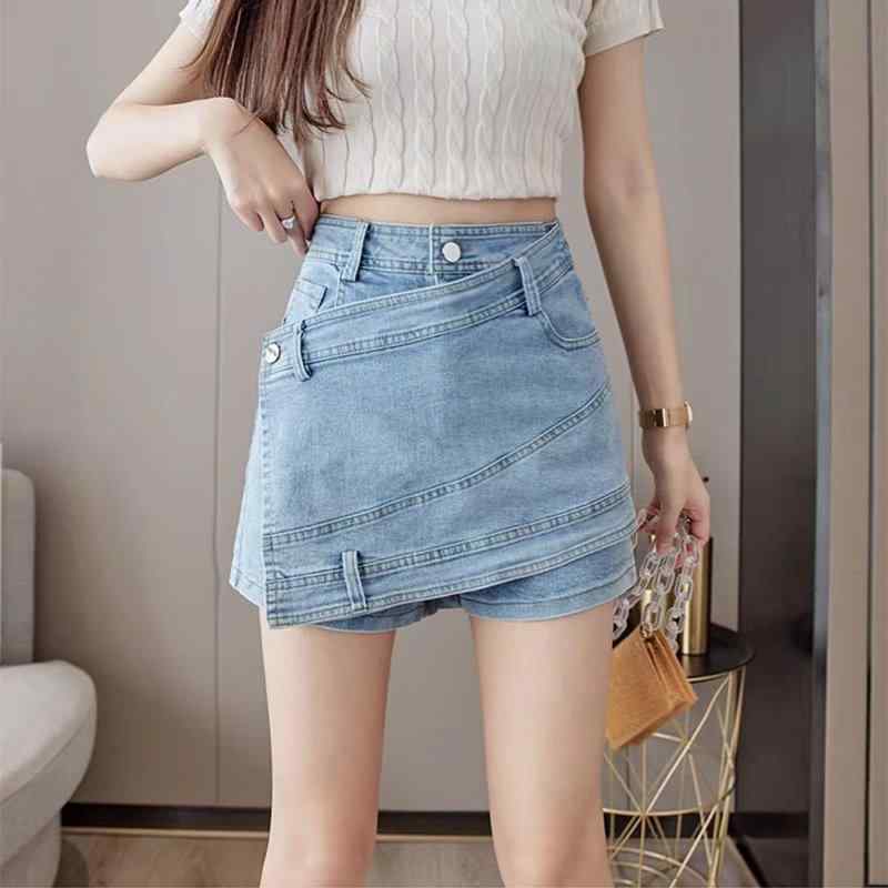 スカート レディース デニム コットン ハイウエスト Aライン 膝丈 包みスカート ミモレ丈 膝下丈 黒 ブルー 春夏 秋冬 通勤 普段使い カジュアル スリム 伸縮性 軽量 通年