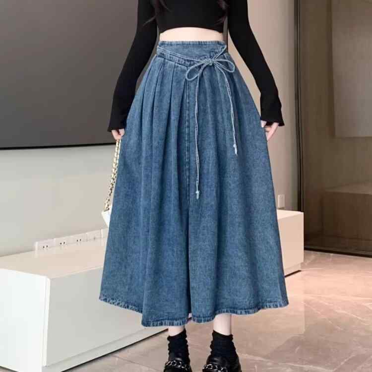 スカート 女性用 春夏 デニム 半身スカート ミッドレングス Aライン ハイウエスト 切り替え 軽量 伸縮性 涼しい ブルー系 かわいい 普段使い 通勤 気質 カジュアル スタイル ストリート ファッション 4,632円