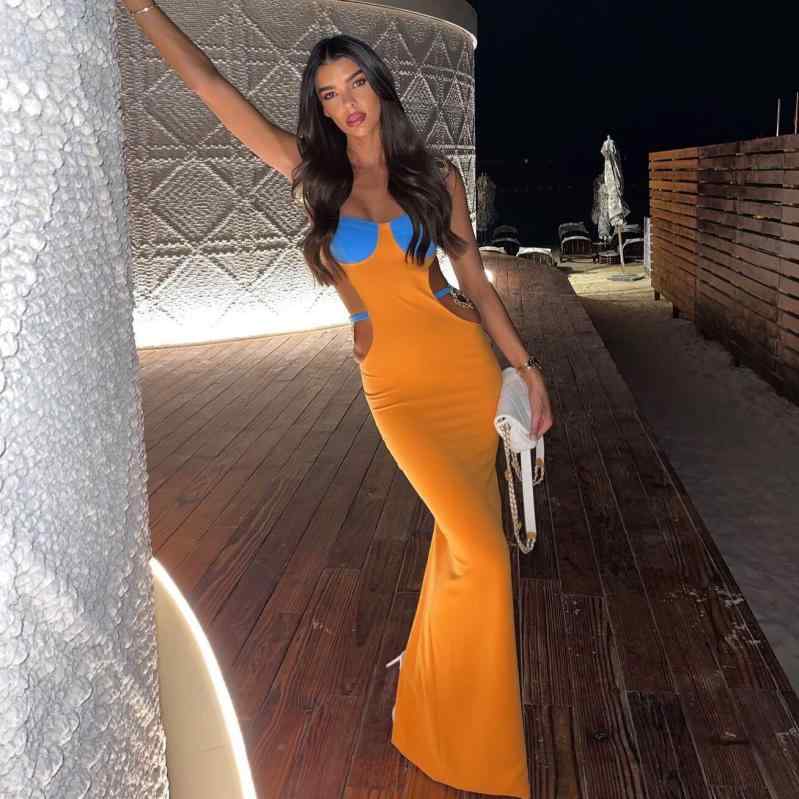 レディース 衣装 吊り下げ 長袖なし 後ろ側食い違い 細長い切口 ダンス楽隊 ロングお召しもの サクラ色緑であること 黒 艶っぽい 私服刑事 精神状態 奥ゆかしい うつり変わり 柄 金属元素 かざり付ける ポリエステル スパンデックス 伸縮性 填まる 真っただ中酉の方角 真四角のど首 きつい スカー