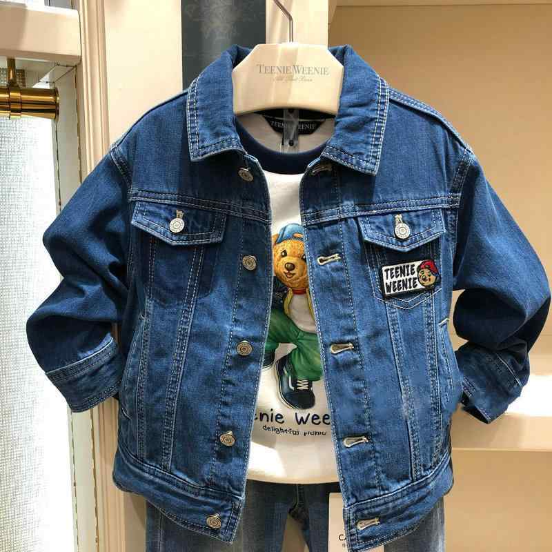 キッズ 男の子 牛仔 ジャケット 綿 100% デニム コート 深青 春秋 秋冬 軽量 伸縮性 105cm 110cm 120cm 130cm 150cm 普段使い アウトドア 3～8歳 中小童 トップス 外套 コーディネート