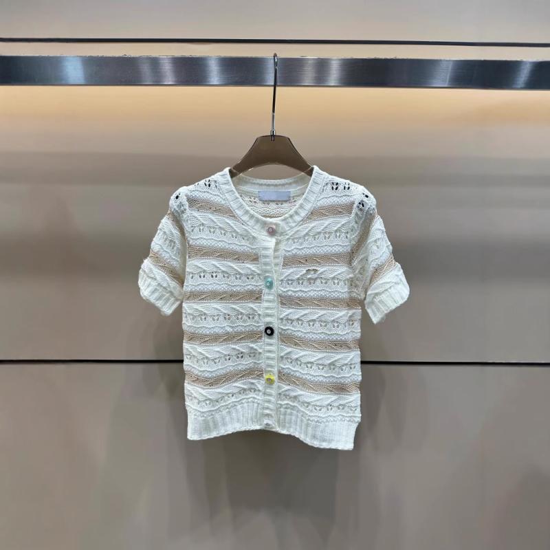 ニット カーディガン 女性用 夏 春夏 接触冷感 ポリエステル 再生繊維 切り替え ガーゼ 刺繍 ロゴ 短袖 半袖 シングルボタン 丸首 気質 通勤 普段使い 都市スタイル マカロンカラー ピンク系 アイボリー ブラック 軽量 伸縮性 吸湿速乾 ビッグシ
