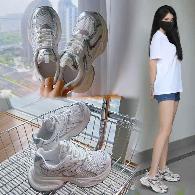 厚底スニーカー メンズ 心地好いシューズ 成人男性用 運動すること靴 軽さ 履き分かりやすい 歩き分かりやすい 疲れにくい 通学用 普段使い走り 春夏 白 白いこと サクラ色系 23.0-25.0糎