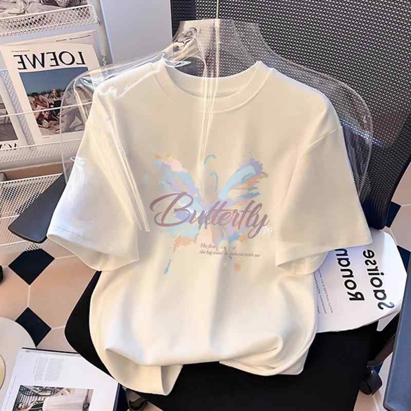 レディース トップス 短袖 Tシャツ 春夏 白色 ブラック ピンク かわいいプリント 蝶柄 小熊 ハート ストロベリー 猫 ビーチガール アルファベット 切り替え 丸首 ゆったり シルエット 綿素材 雪ニール 吸湿速乾 軽量 普段使い 通勤 カジュアル
