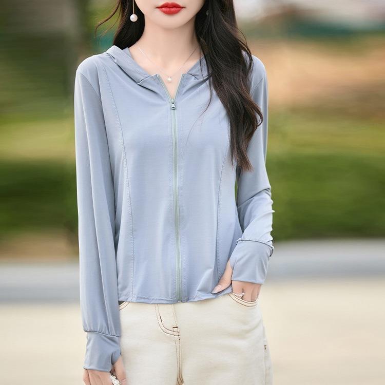 レディース 防晒服 夏用 皮膚衣 連帽 軽薄 透気 速乾 紫外線カット アウトドア 登山 釣り トップス 接触冷感 吸湿速乾 遮陽 オリジナルデザイン ホワイト ブラック ブルー ピンク