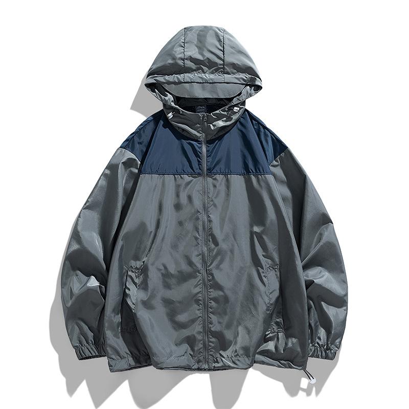 アウトドア ユニセックス 防晒服 軽量 透気 速乾 紫外線カット 接触冷感 切り替えデザイン 連帽 長袖 トップス ジャケット コート ユニセックス グレー系 カーキ ブラウン 夏 春夏 徒歩 キャンプ 釣り 登山 旅行 サイクリング ランニング