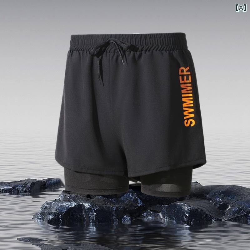 メンズ 砂浜 海水浴場 スイムパンツ 成人男性用 速乾 防滑落 好いたらしい ゆったり 相応う ポリエステル ライクラ 伸縮性 軽さ 吸湿 橘色 緑 青み 黒いこと 駈けっくら 水泳ぎ アクアスポーツ ビッグ大きさ(x10)
