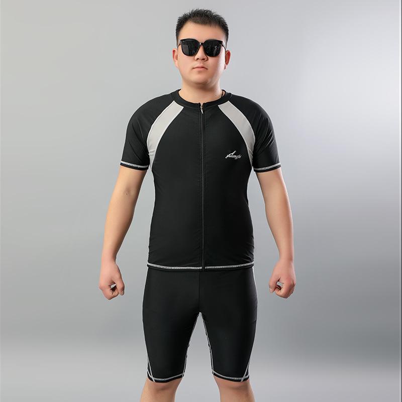 メンズ スイムウェア トレーニング 別体 ビッグサイズ 泳パン 5分丈 防晒 UVカット セット 沙? ビーチ 成人 男性用 黒 白 黒 灰 ナイロン ポリエステル 速乾 軽量 伸縮性 フィットネス ランニング 水中運動