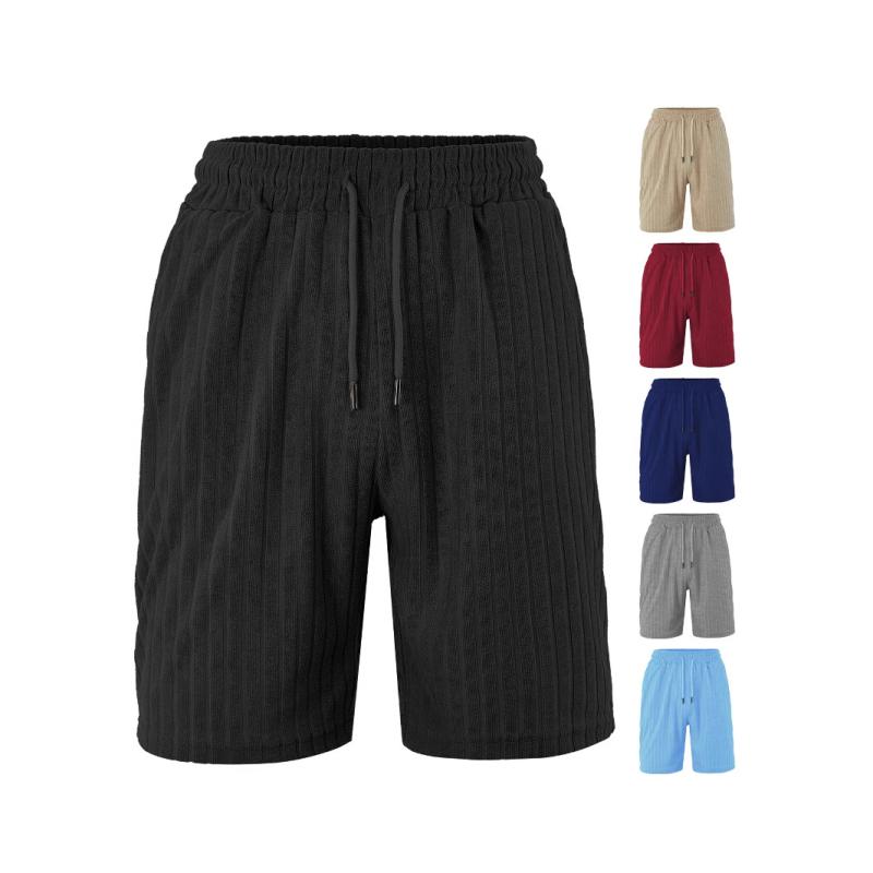 メンズ ショーツ 夏用 ビーチ サーフ 純色 ゆったり 半ズボン 薄手 高伸縮 ?? ポリエステル 100％ 直筒 裾 黒 ワインレッド ネイビー ライトブルー カーキ グレー ティーンエイジャー 向け 欧米 ストリート カジュアル ファッション 202