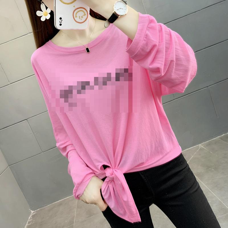 長袖Tシャツ 女性用 防晒 夏服 ワイド バットスリーブ トップス 薄手 接触冷感 綿 印花 切り替え ルーズフィット 丸首 グリーン イエロー ホワイト オレンジ ピンク 緑 黄色 白 橘色 バラ色 日韓カジュアル 吸湿速乾 軽量 通勤 普段使い