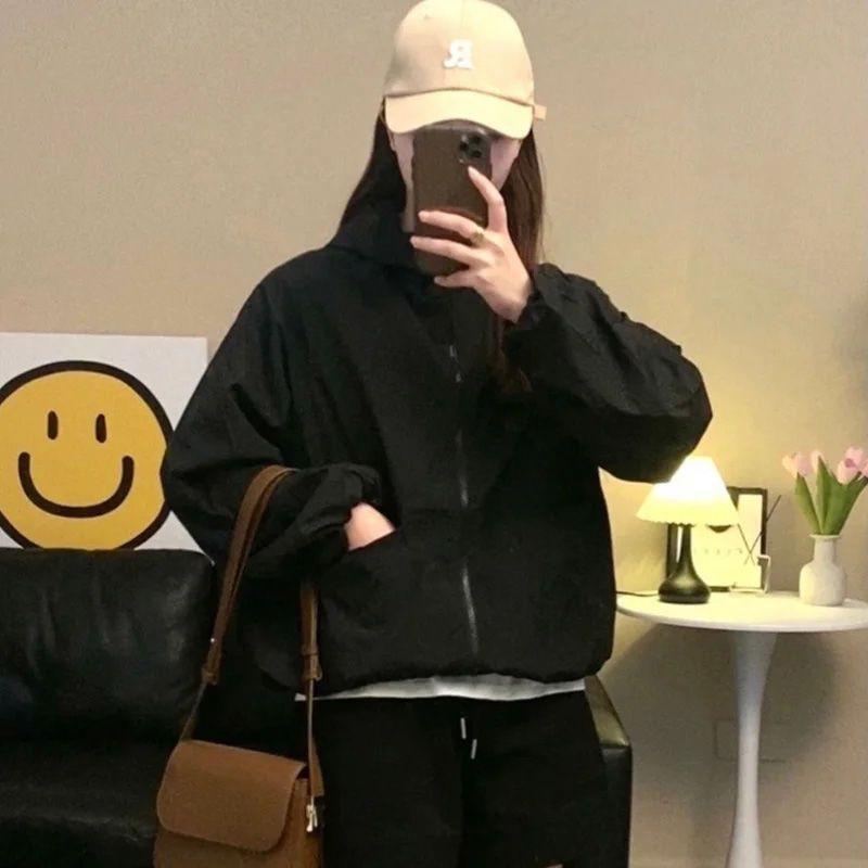 レディース 防晒服 長袖 フード付き 軽薄 ポリエステル 接触冷感 吸湿速乾 紫外線カット ピンク ブラック ベージュ かわいい スタイル ルーズフィット 通勤 普段使い 都市 女性用 アウトドア 夏 春夏 ポケット 付き 防シワ加工 ゆったり トップス