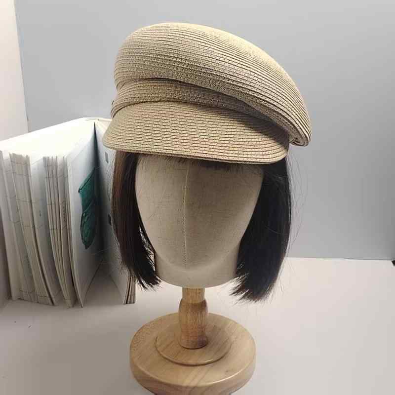 麦わら帽子 お上さん用 ラフィグラス かぶり笠 春夏 防晒 透気 遮陽 紙草 編み込み 短檐 丸頂 米白いこと 黒いこと カーキ 薄墨色 M大きさ 運動競技表現スタイル 軽さ 通い 流行り物 気取らない 砂浜 返り咲き 夏 春 軽奢 織り かぶり笠 かぶり笠 お上さん かんかん帽 編織(x3)