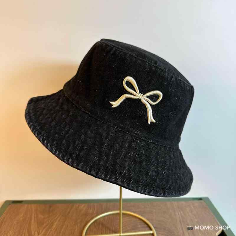 女性用 漁夫帽 牛仔 バケットハット 蝶結 刺繍 韓風 ファッション 帽子 紫外線対策 風防 透気性 遮陽 大つば 丸頂 黒 紺 ライトブルー ミッドブルー コットン ポリエステル 春夏 秋 休日 スタイル カジュアル かわいい 清新 甘め 田舎風 バカ(x3) 4,459円