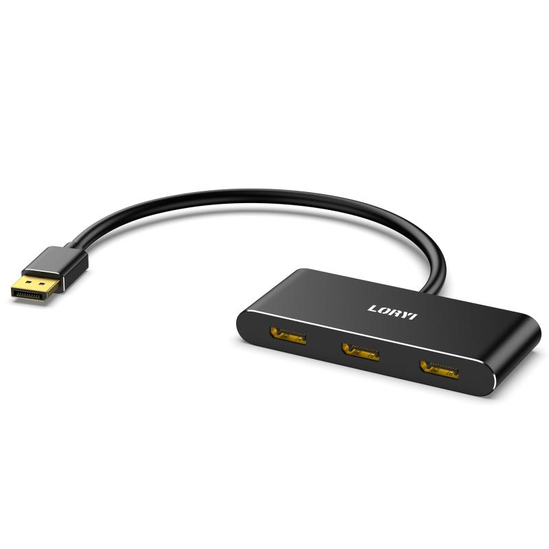 3界面 DisplayPort 1.4 スプリッター DisplayPort to 3 DP MST こしき 管する スプリッター DisplayPort 取りひろげる シングル8K、デュアル4K 120サイクル 60サイクル Windowsのみ
