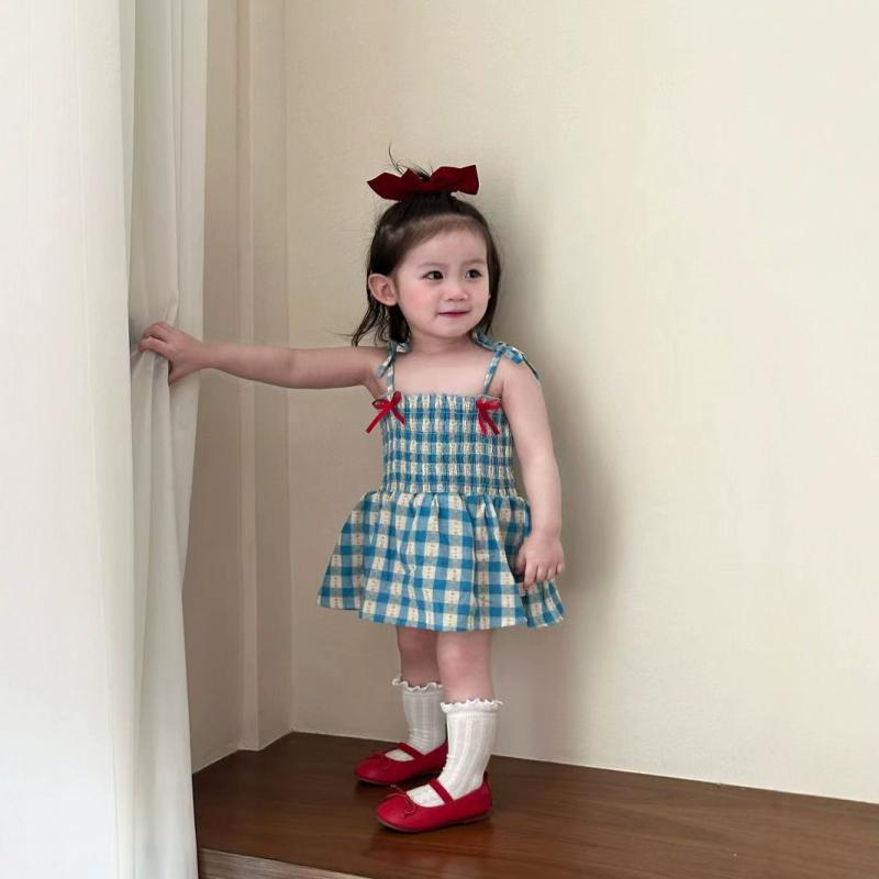 女の子 ワンピース 春夏 吊り帯 背心 スカート 格子柄 甘め プリンセス スタイル かわいい 洋気 コットン混紡 柔らかい 生地 Aライン スカート 潮風 要素 1-3歳 ベビー 女児 夏 涼しい 通気性 良い 日常 遊び着 軽量 調整可能 デザイン 5,093円