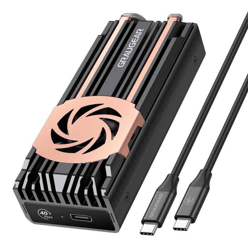 【USB4超高速道路】GRAUGEAR USB 4.0 NVMe M.2 SSD 外信用販売入れもの Thunderbolt 4/3相応う 40Gbps USB4 SSD 入れもの 軽銀製 高放熱 M.2 SSD 外信用販売 エンクロージャ 二つの純銅のヒートパイプ 内