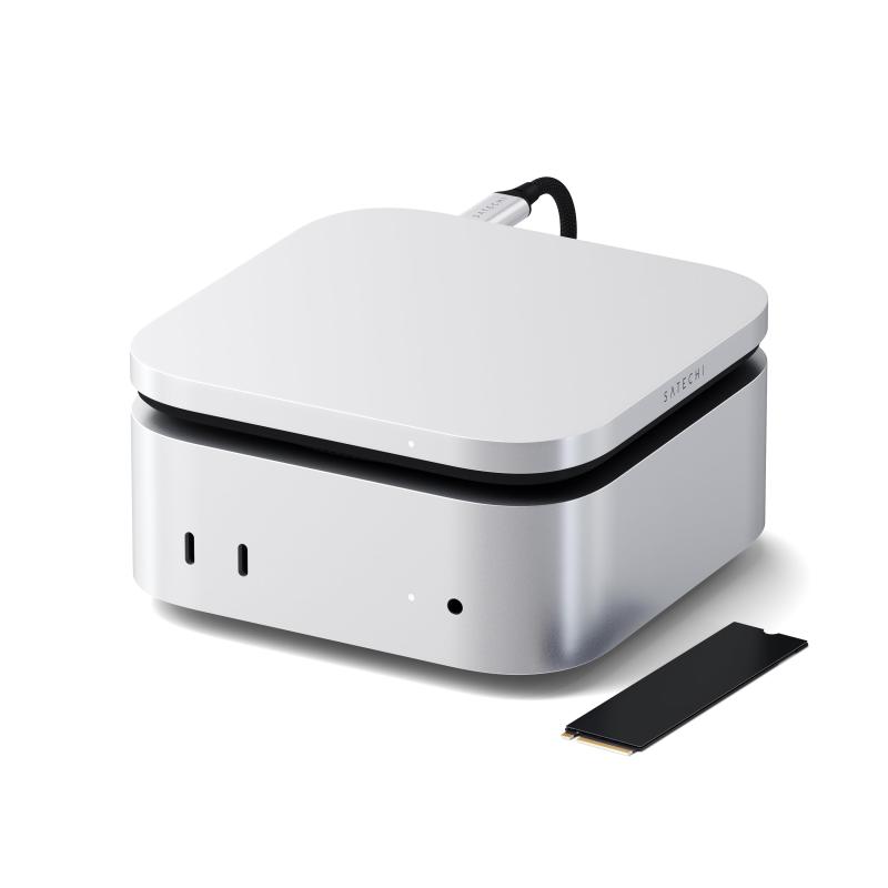 SATECHI USB4 NVMe SSDエンクロージャー Mac Mini M4用、Thunderbolt 5/4相応う、最大限度8肺結核、40Gbps、高能率冷やかす取り合わせ、M.2 SSD 2280/2260/2242/2230相応う（運転別売り）