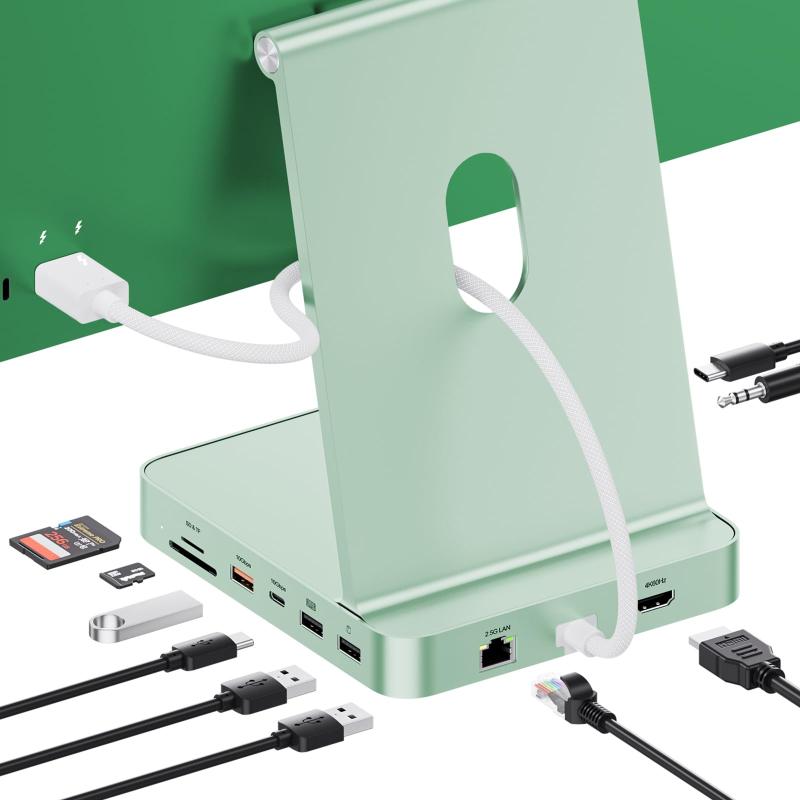 PULWTOP 11 インチ 1 USB C こしき iMac 24in 2021 2023 2024用 iMac M1 M3 M4 佩び物 USB Hub こしき HDMI 4K, 2.5G イーサネット, M.2 SSD取りひろげる (SSD含まない),