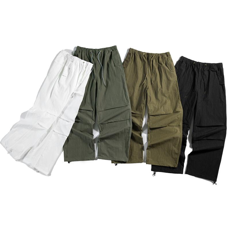 メンズ レディース 工装パンツ 改良軍パンツ ユニセックス 直筒 九分丈 中腰 コットン 微弾性 免? 色牢度高 多口袋 純色 白色 黒灰 浅緑 深カーキ 夏 休? 通勤 普段使い アウトドア 青少年 成人