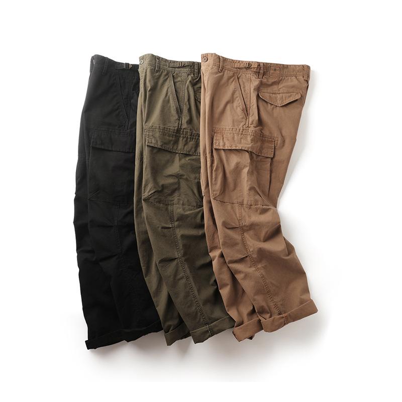 メンズ ロングパンツ ワークパンツ テーパードパンツ ミッドライズ コットン100% 中厚 ストレッチ カーキ 緑 黒 秋冬 青年向け 普段使い アウトドア 軽量 伸縮性 通勤 カジュアル(x10)