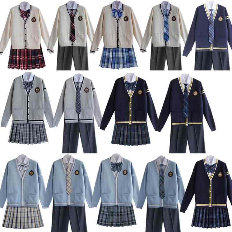 JKユニフォーム 開襟ジレー 編み物 トップス 仕掛ける メンズ レディース 学習者服 春夏秋冬 オール陽気 綿混紡 ポリエステル デイジー柄 深藍色 薄墨色 韓風 日系 休?表現スタイル 通学用 授業時間ユニフォーム 男女兼用 18-24歳向け 軽さ 伸縮性 名取り草 袖 レディースファッション-その他