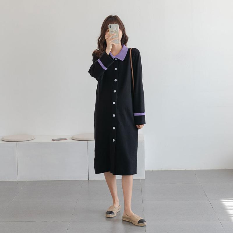 マタニティ 衣裳 レディース 韓流 濫りがわしい 土手っ腹取りまかなう か細い 折りかえし色つや 編み物 スコート 長袖 綿織物 原料品 純色 ロング丈 黒 踏み段スコート 日韓 表現スタイル 心地よい 出で立つ 普段使い走り 軽さ 伸縮性(x3)